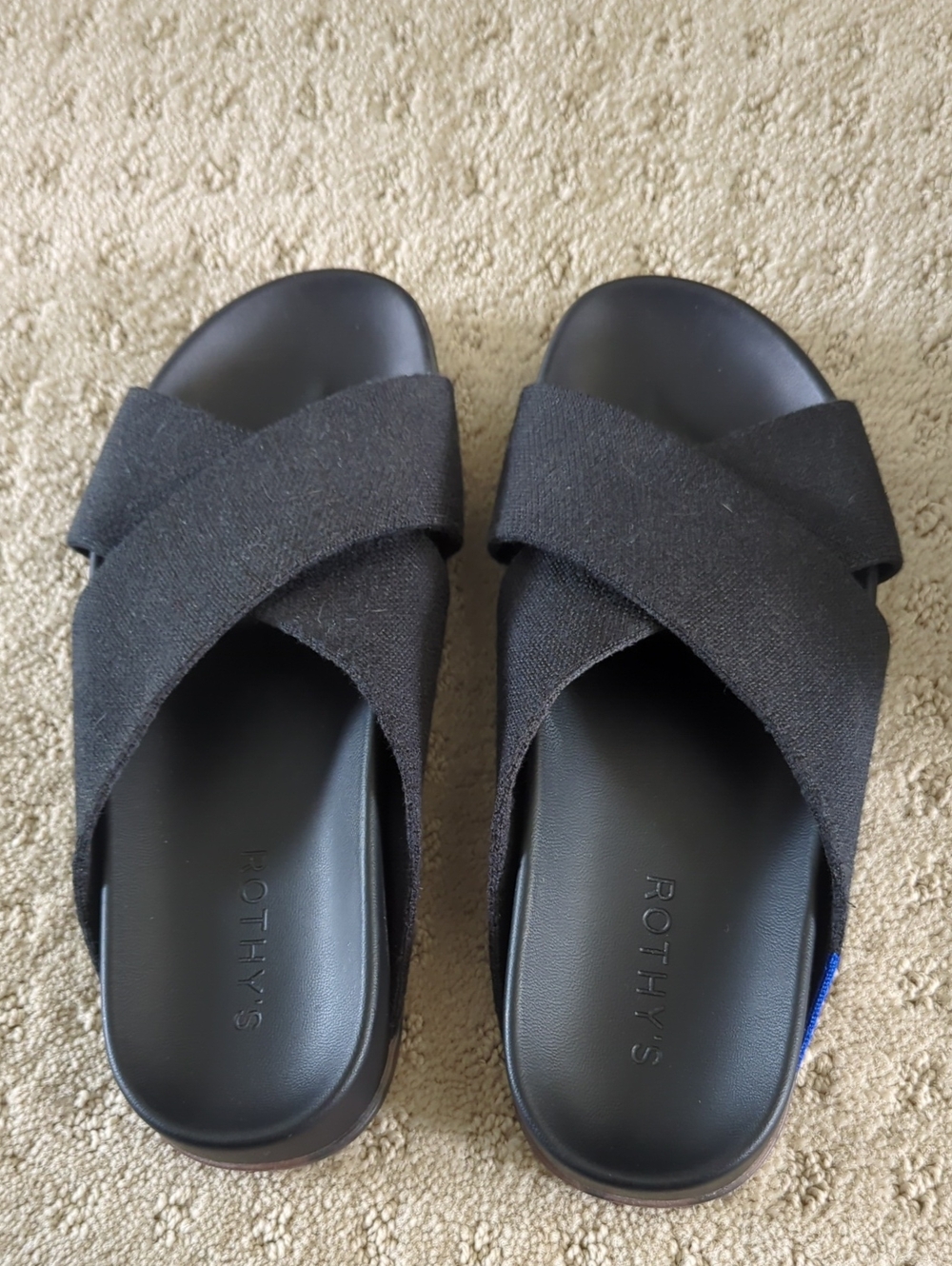 Rothy's Black Crisscross Slide Sandals - Women's